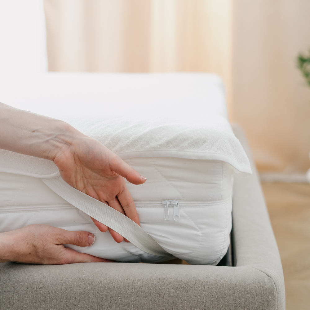 Protector De Colchón Interlock Con Cintas