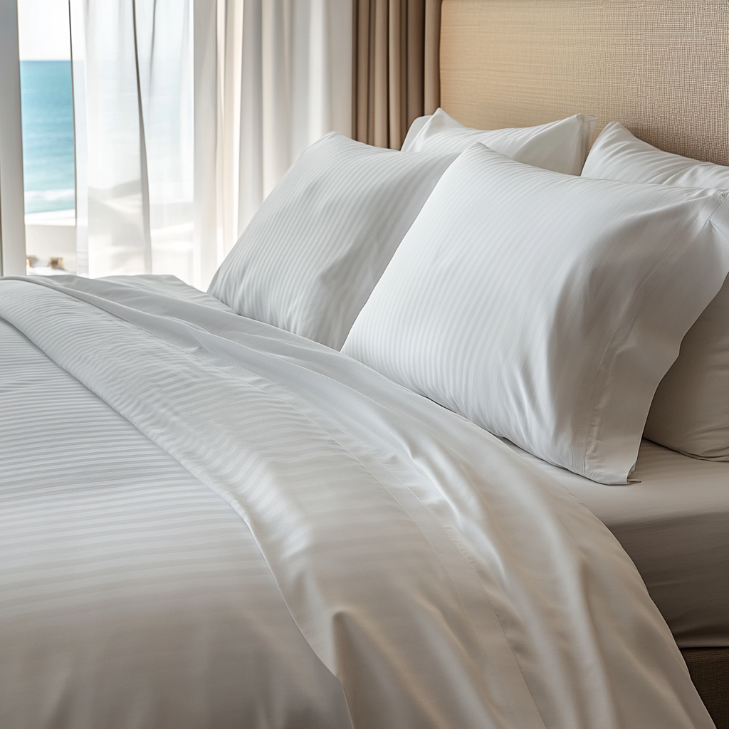 Juego De Sabanas Satín Rayas 250H